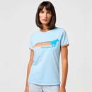 Wrangler Women's Retro 70s Horse Graphic Stripe Ringer T-shirt in Blue 112351585