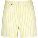 wrangler womens donna stripe twill shorts sunshine yellow white