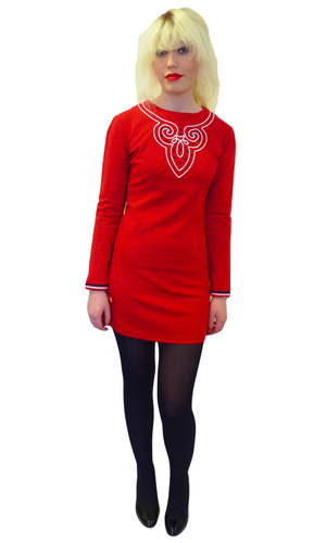 '1965' Retro Sixties Embroidered Mod Dress (R)