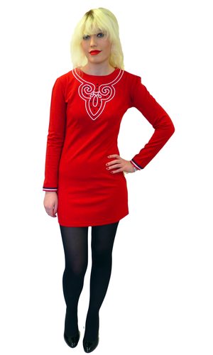 '1965' Retro Sixties Embroidered Mod Dress (R)