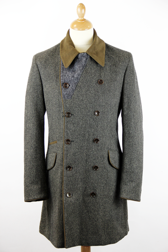 1 LIKE NO OTHER Petrus Retro 60s Mod Brit Cloth Tweed Overcoat