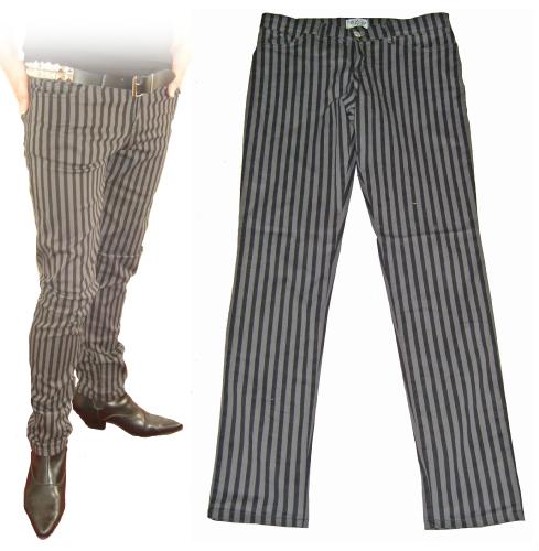 'Dillinger' - Indie Retro Striped Drainpipe Jeans