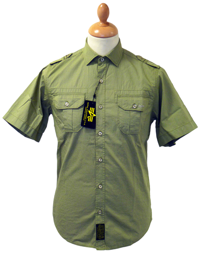 ALPHA INDUSTRIES Retro Mod S/S Military Army Shirt