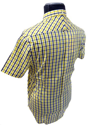 'Pino' BARACUTA Mens Mod Gingham S/S Retro Shirt