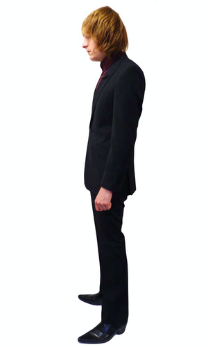 BEN SHERMAN Mens Retro 60s 2 Piece Black Mod Suit