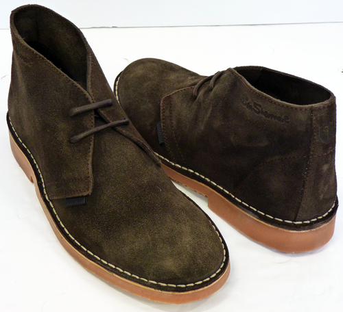 BEN SHERMAN Cleg Desert Boots | Retro Mod Brown Suede Desert Boots