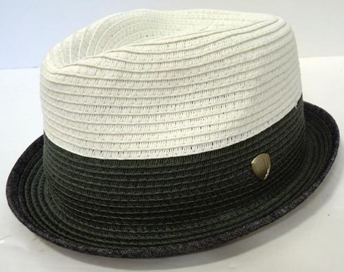 BEN SHERMAN Mens Retro Indie Straw Trilby Hat