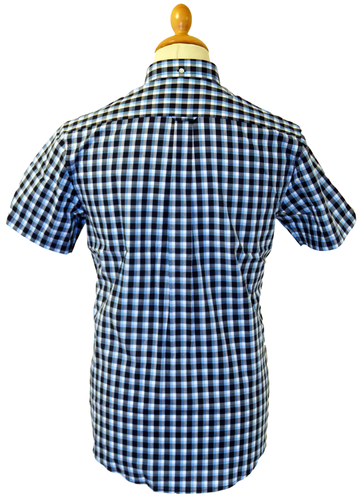 BEN SHERMAN Retro 60s Multi Gingham Mod Shirt (CN)