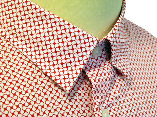 BEN SHERMAN Retro 60s Op Art Pattern Mod Shirt R