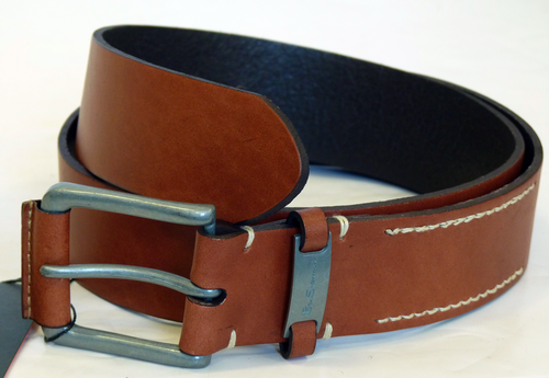 BEN SHERMAN Western Style Stitch Belt | Retro 70s Indie Leather Belts