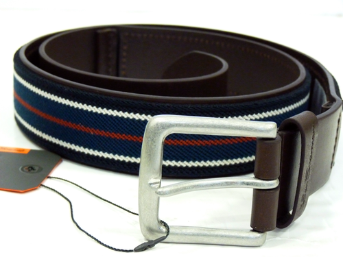 Canvas & Leather Stripe Belt | BEN SHERMAN Mens Retro Indie Mod Belts