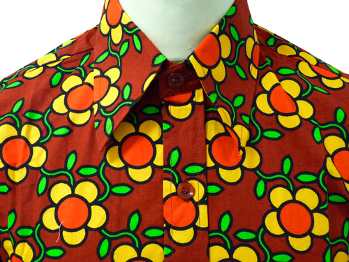 Flowergrid Shirt | CHENASKI Retro Sixties Mod Floral Psychedelic Shirt