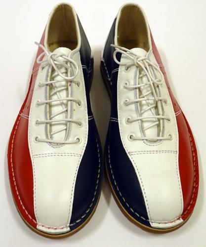 Autumn Stone | Retro Mod Northern Soul Bowling Shoes in Red/White/Blue