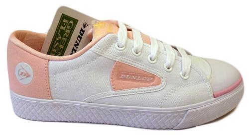 DUNLOP GREEN FLASH Womens Retro Trainers (Pink)