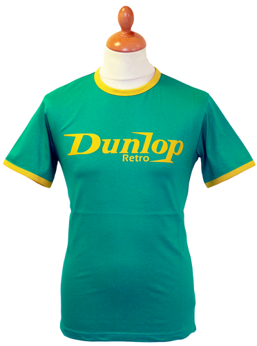 DUNLOP RETRO Mens 70s Indie Mod Logo T-Shirt LG