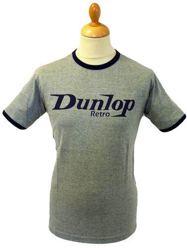 DUNLOP RETRO Mens Indie Logo Ringer T-Shirt