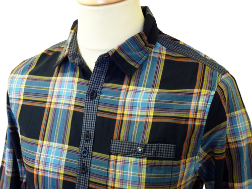 Covert FLY53 Mens Retro Multi Check Indie Shirt