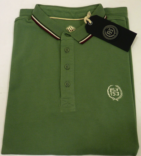 FLY53 'Dirt Road' Polo in Green | Mens Fly53 Clothing at Atom Retro