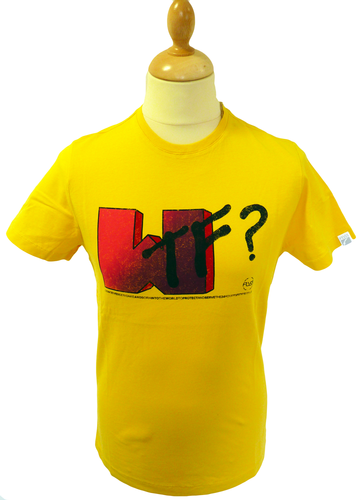 WTF FLY53 Mens Retro Indie Crew Neck Logo T-Shirt 