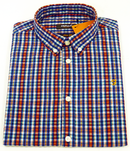 The Hollen FARAH VINTAGE Shirt | Retro Mod Textured Multi Check Shirt