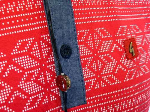 Porthmadog GABICCI VINTAGE Fair Isle Print Polo R