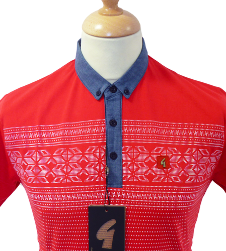 Porthmadog GABICCI VINTAGE Fair Isle Print Polo R