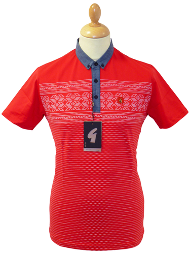 Porthmadog GABICCI VINTAGE Fair Isle Print Polo R