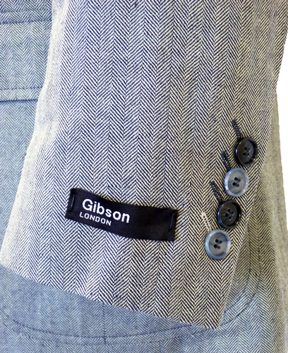 GIBSON LONDON Herringbone Retro 60s Mod Blazer
