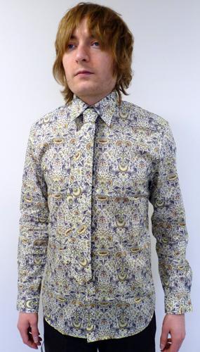 Tony GIBSON Retro Floral Paisley Mod Shirt & Tie O
