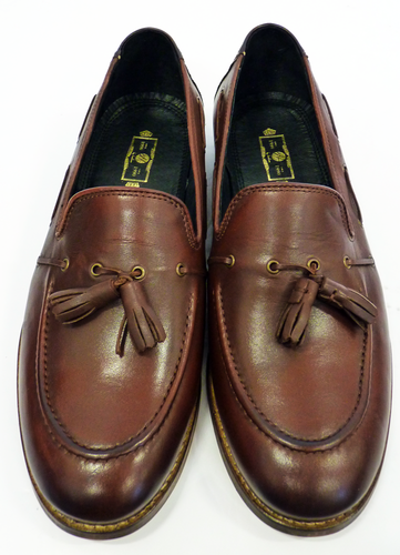 Tyska Tassel Loafers | H by HUDSON Retro 60s Mod Brown Loafer Shoes