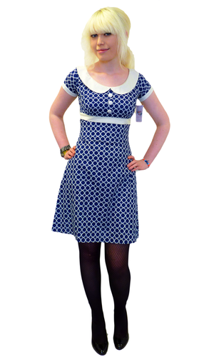 Dolly Op Art Dress | HEARTBREAKER Retro 60s Mod Peter Pan Collar Dress