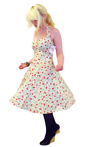 Cerise HEARTBREAKER Retro 60s Vintage Halter Dress