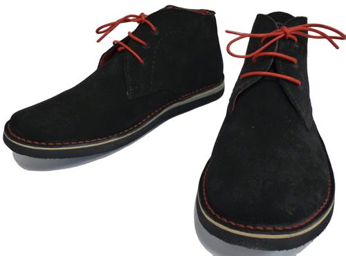 IKON ORIGINAL Nomad | Mens Retro Mod Black Suede Desert Boots