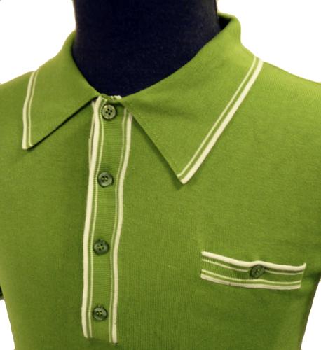COHEN Retro Sixties Mod Mens Knitted Polo Shirt G