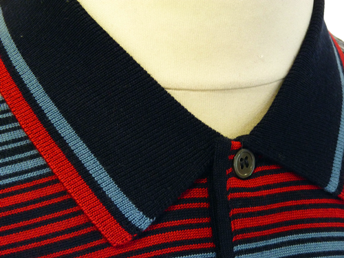 Arnewood Stripe Polo Shirt | JOHN SMEDLEY Retro 60s Mod Tailored Polo