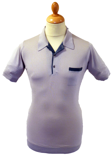 Ives JOHN SMEDLEY Retro Mod Silk Trim Fashion Polo