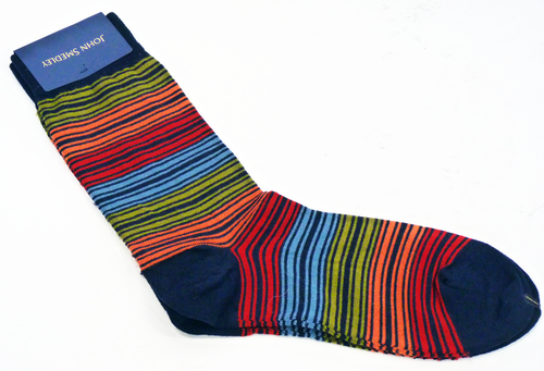 +Stern JOHN SMEDLEY Retro 60s Colour Stripe Socks 