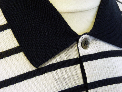Fischer JOHN SMEDLEY Retro Breton Stripe Mod Polo