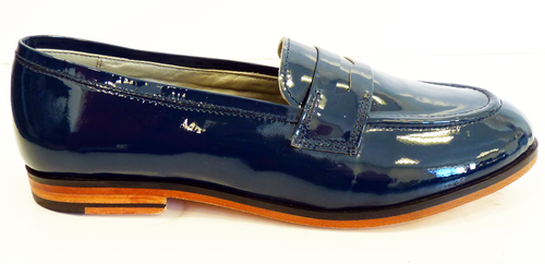 Holga Patent Leather Loafers | LACEYS Retro 60s Mod Penny Loafer Shoes