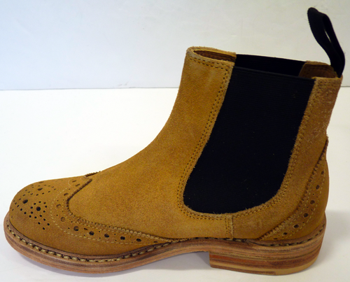 'Johnnie' - Womens Retro Mod Suede Chelsea Boots