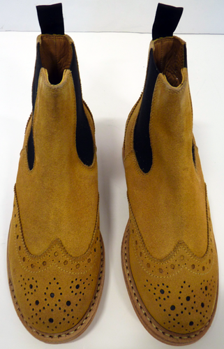 'Johnnie' - Womens Retro Mod Suede Chelsea Boots