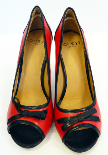 Rubina LACEYS Retro Sixties Mod Peep Toe Shoes R