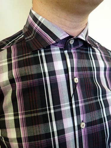 LAMBRETTA Mens Retro Indie Mod Spread Collar Shirt