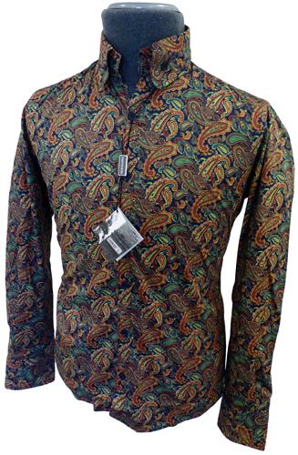 LAMBRETTA Mens Sixties Mod Retro Paisley Shirt (N)