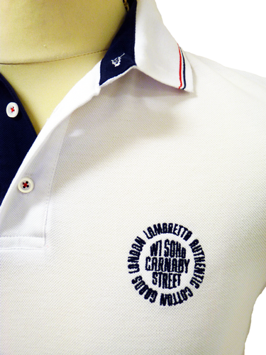 LAMBRETTA Retro Union Jack Mod Pique Polo Shirt