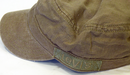 Train Driver Hat | LEVI'S® Retro Vintage Indie Linen Khaki Cabbie Hat