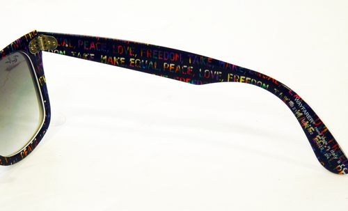 Peace Love Ray-Ban Retro Mod Wayfarer Sunglasses W