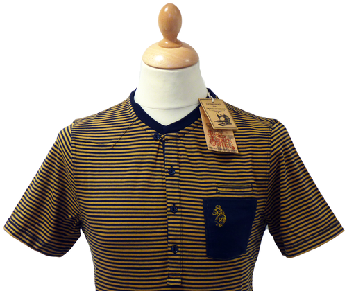 Game Henley Neck T-Shirt | LUKE 1977 Retro 60s Mod Grandad Collar Tee