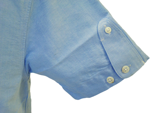 Top Jolly LUKE 1977 Retro Mod Blue Oxford Shirt