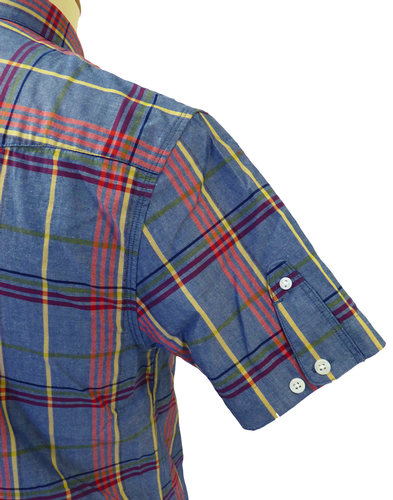 Top Jolly Shirt | LUKE 1977 Retro Indie Chambray Check Mod Mens Shirt